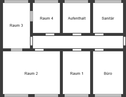 Orange Tone: die Raumaufteilung